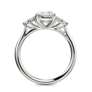 Brisa Cushion Cut Pave Cluster 4 Prong Engagement Ring Setting - Nivetta